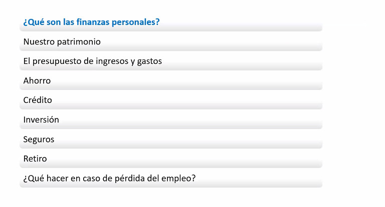 Elementos de las finanzas personales