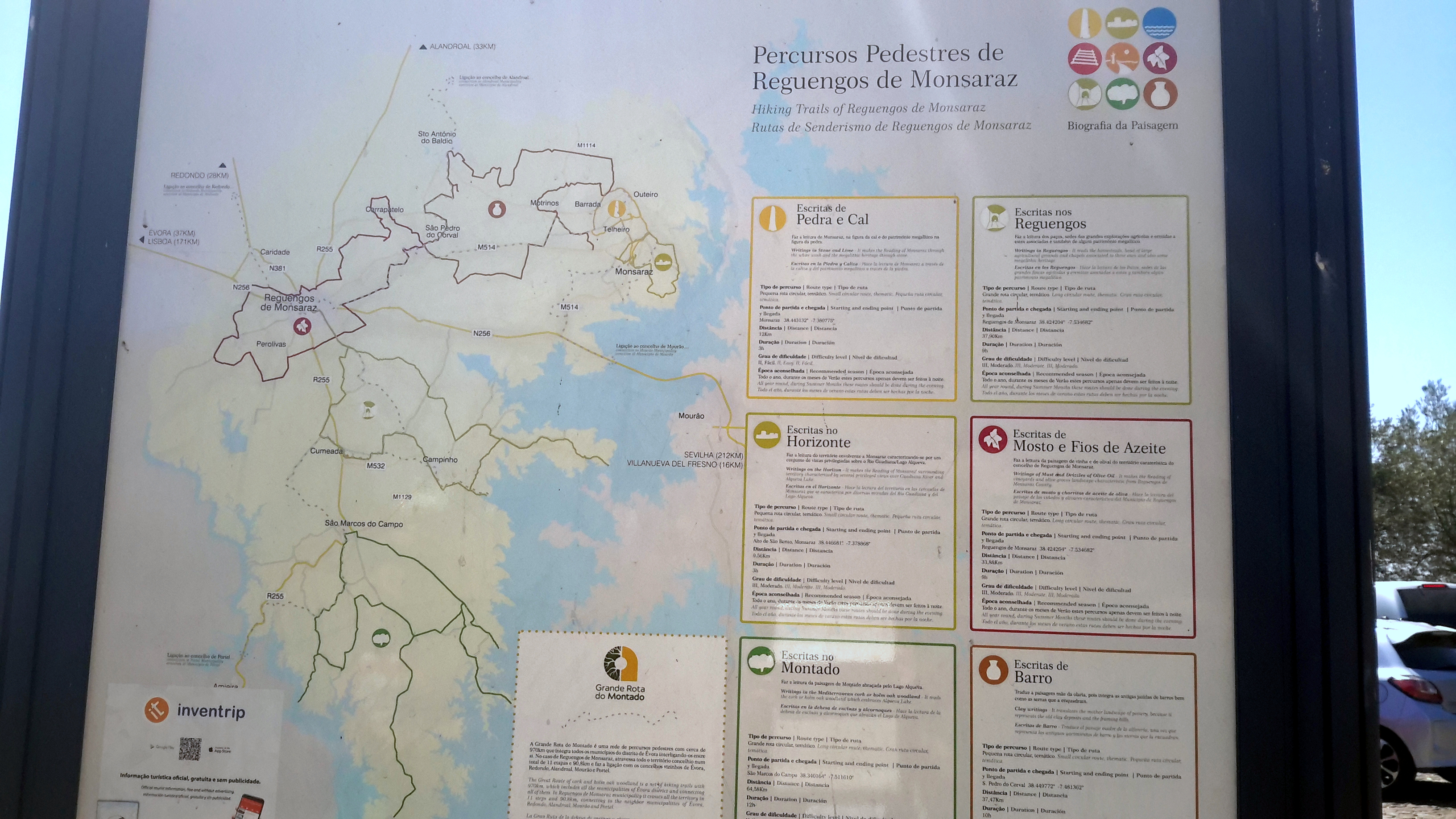 Mapa de senderos para caminar