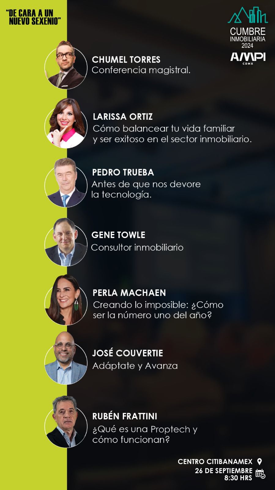 Ponentes de la Cumbre Inmobiliaria AMPI 2024