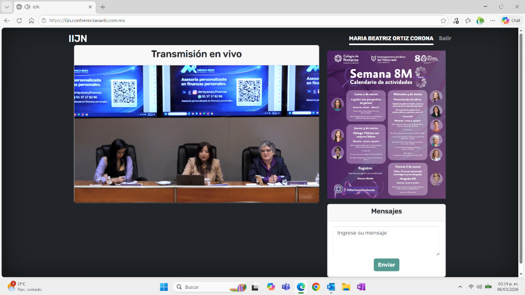 Pantalla de transmisión en vivo de conferencia