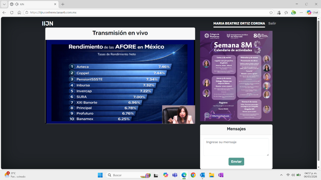 Pantalla de transmisión en vivo de conferencia